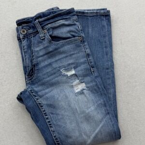 BKE Mens Size 30x30 Mason Distressed Blue Wash Straight Leg Jeans Casual